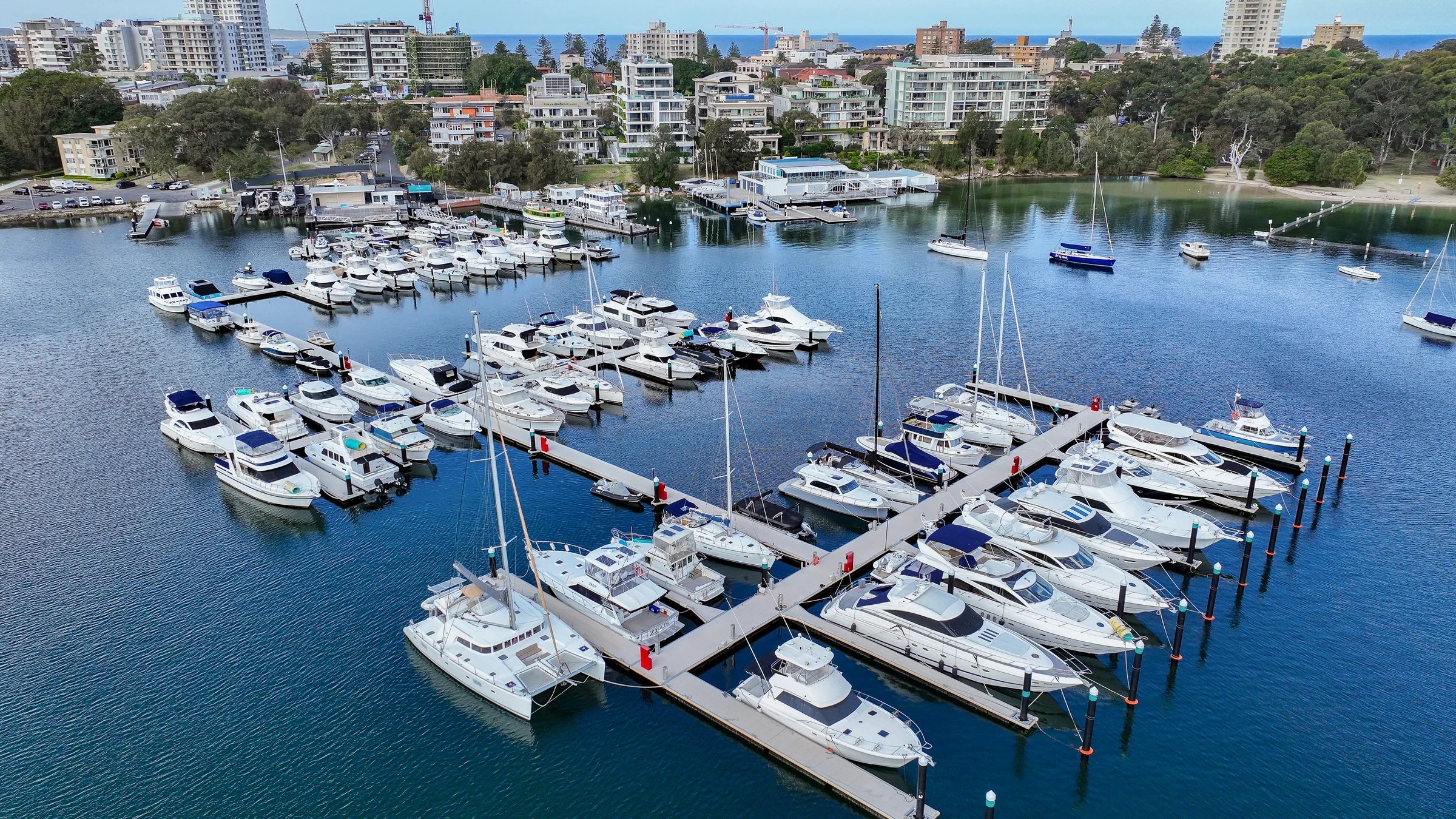 Cronulla Wharf and Calico Marina seen from above