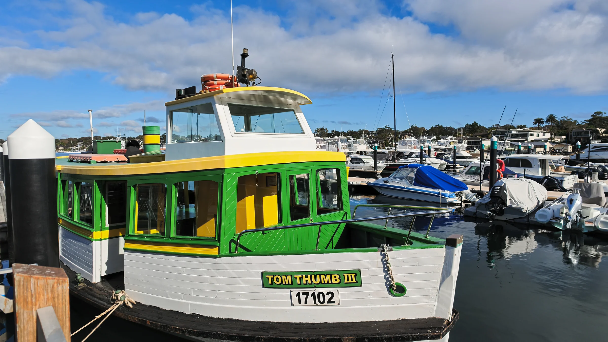 Tom Thumb III moored beside the wharf