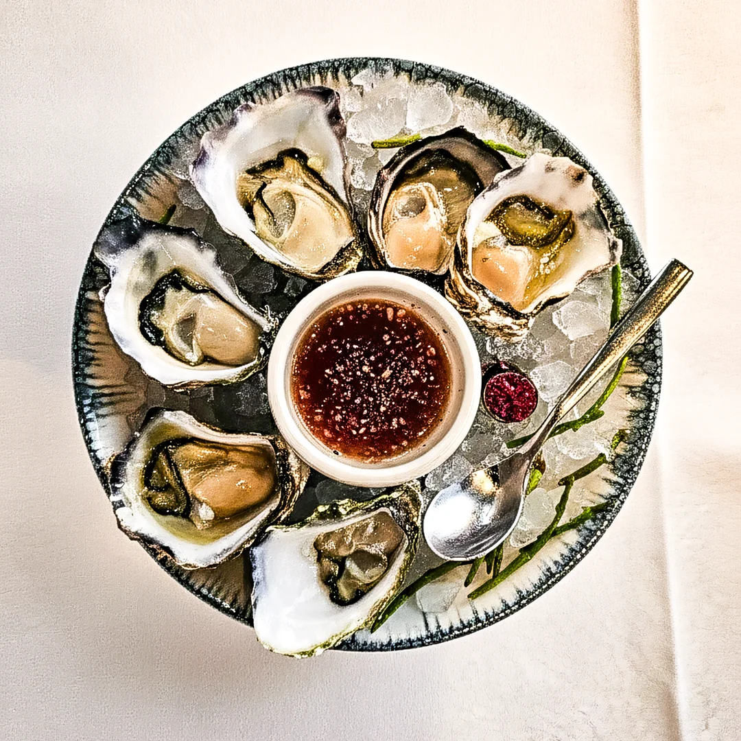 Oysters served over ice