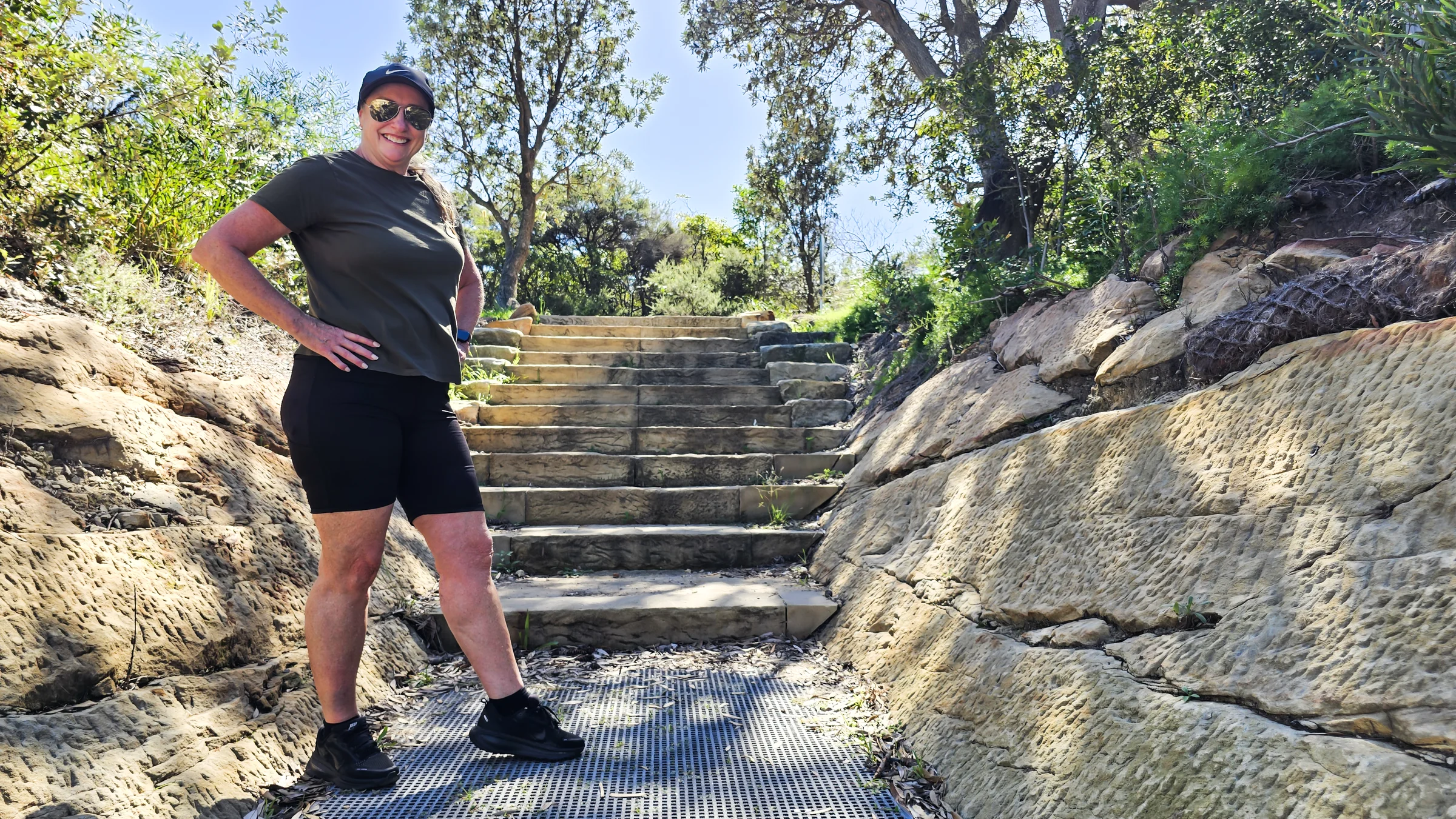 A person on a coastal walking path