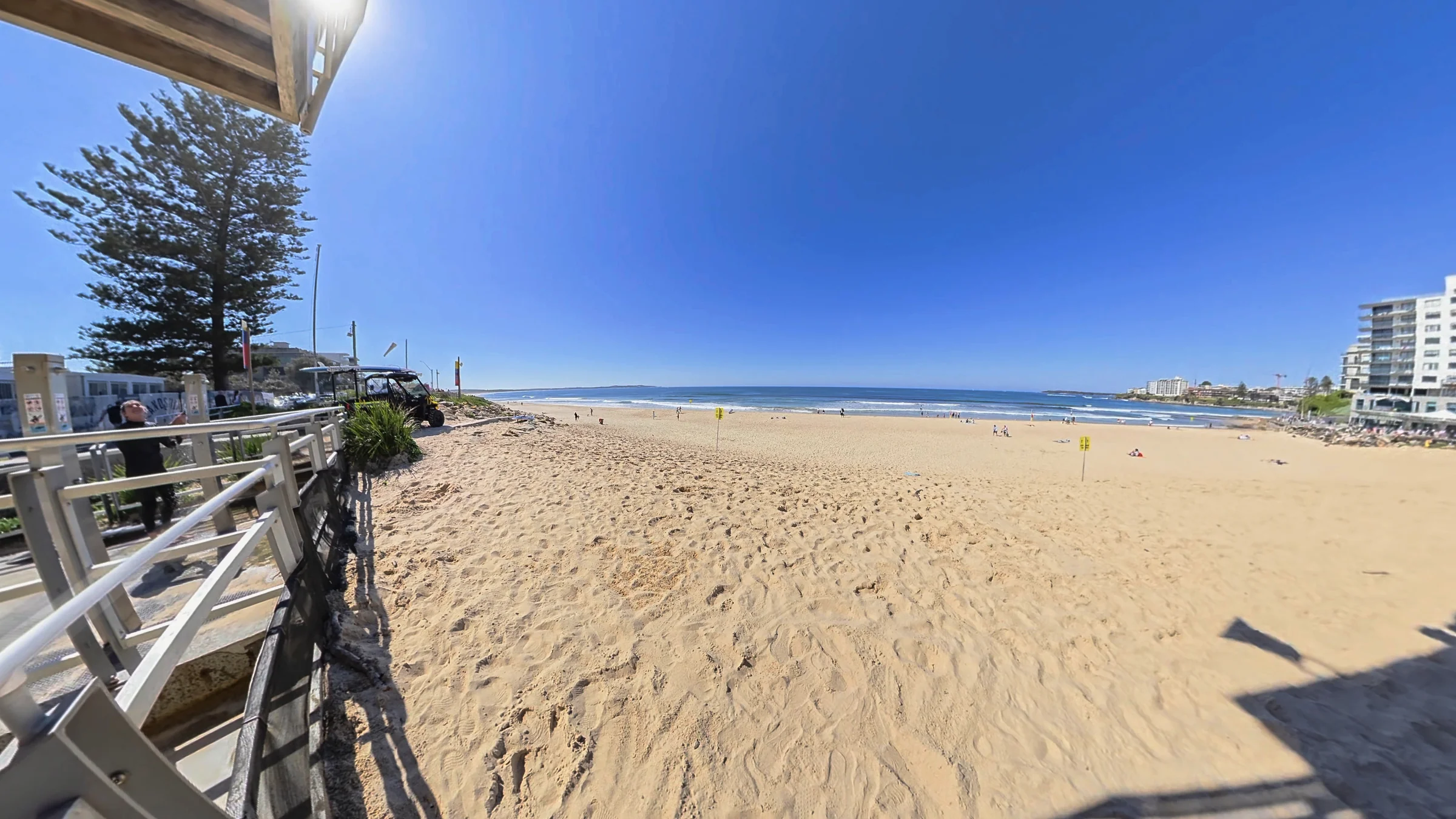 View across North Cronulla Beach from the beachfront café terrace