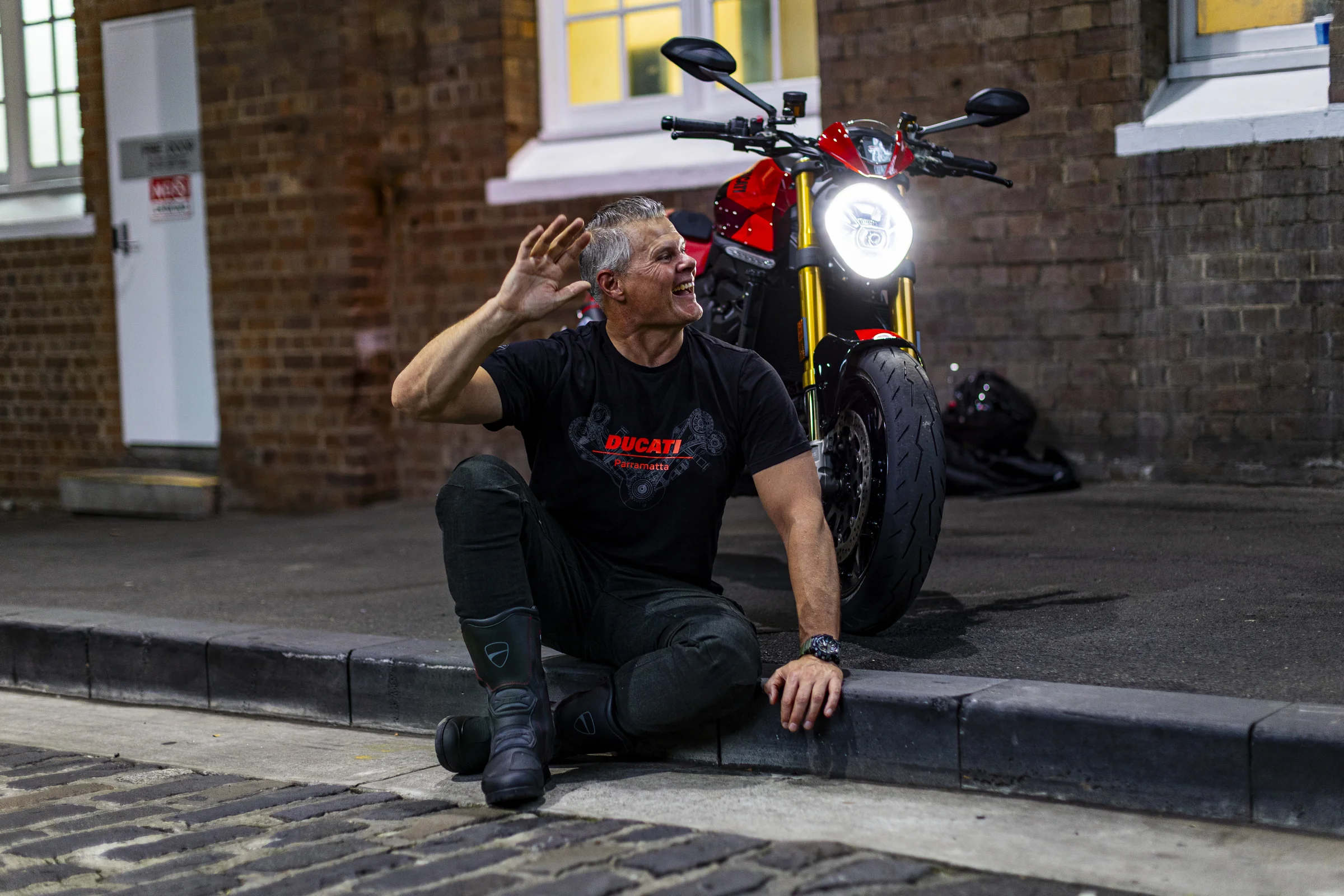 Rob with his motorcycle