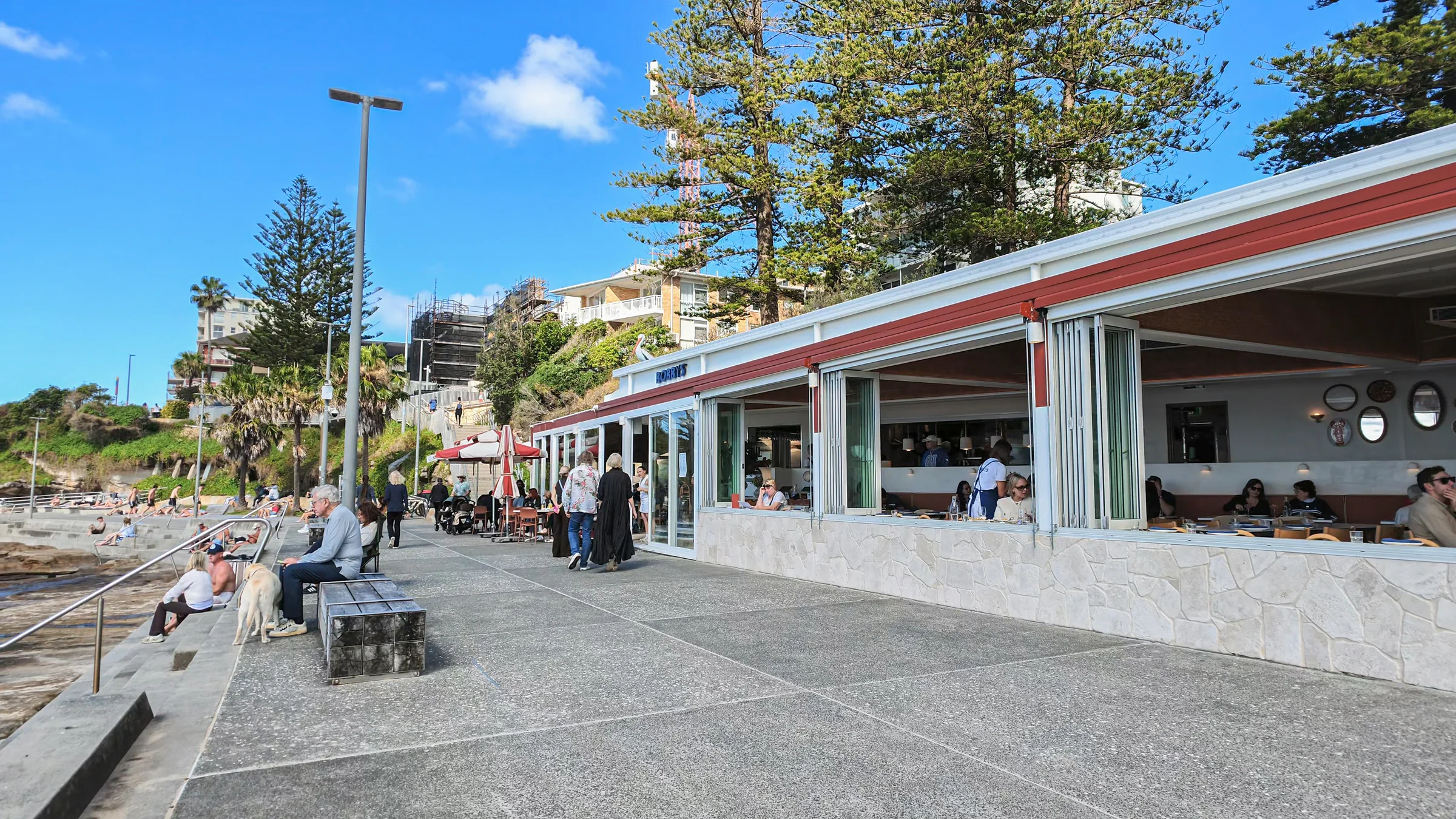 Bobby’s beachfront restaurant beside the walkway at South Cronulla
