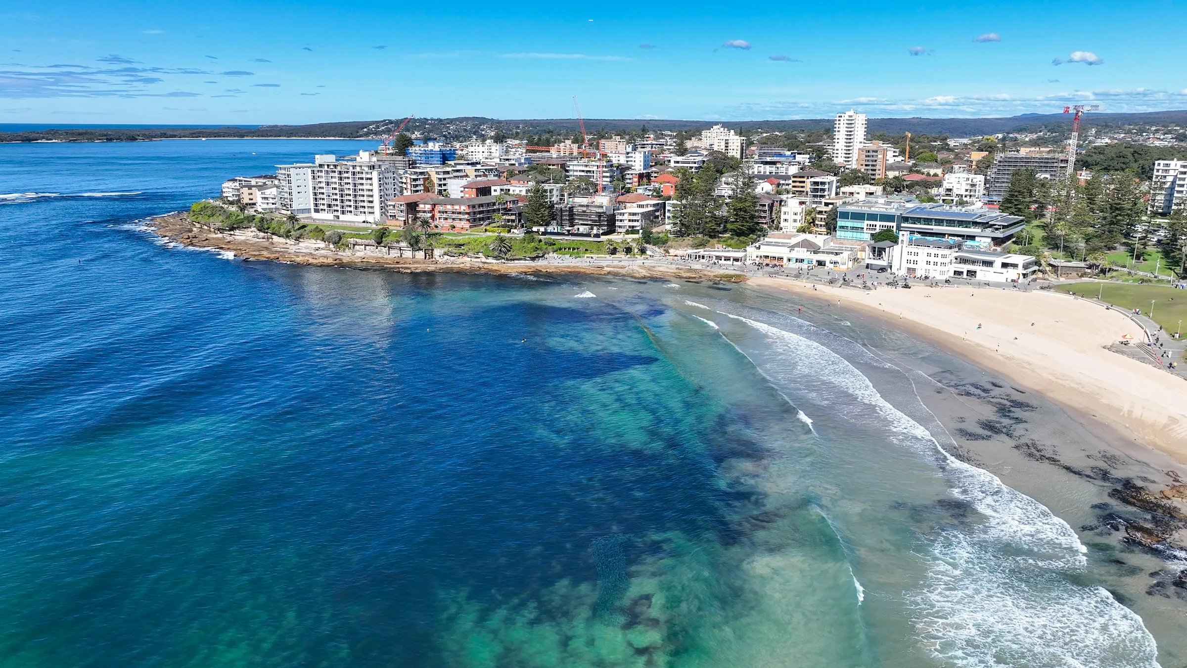 Aerial view across South Cronulla Beach towards the southern peninsula